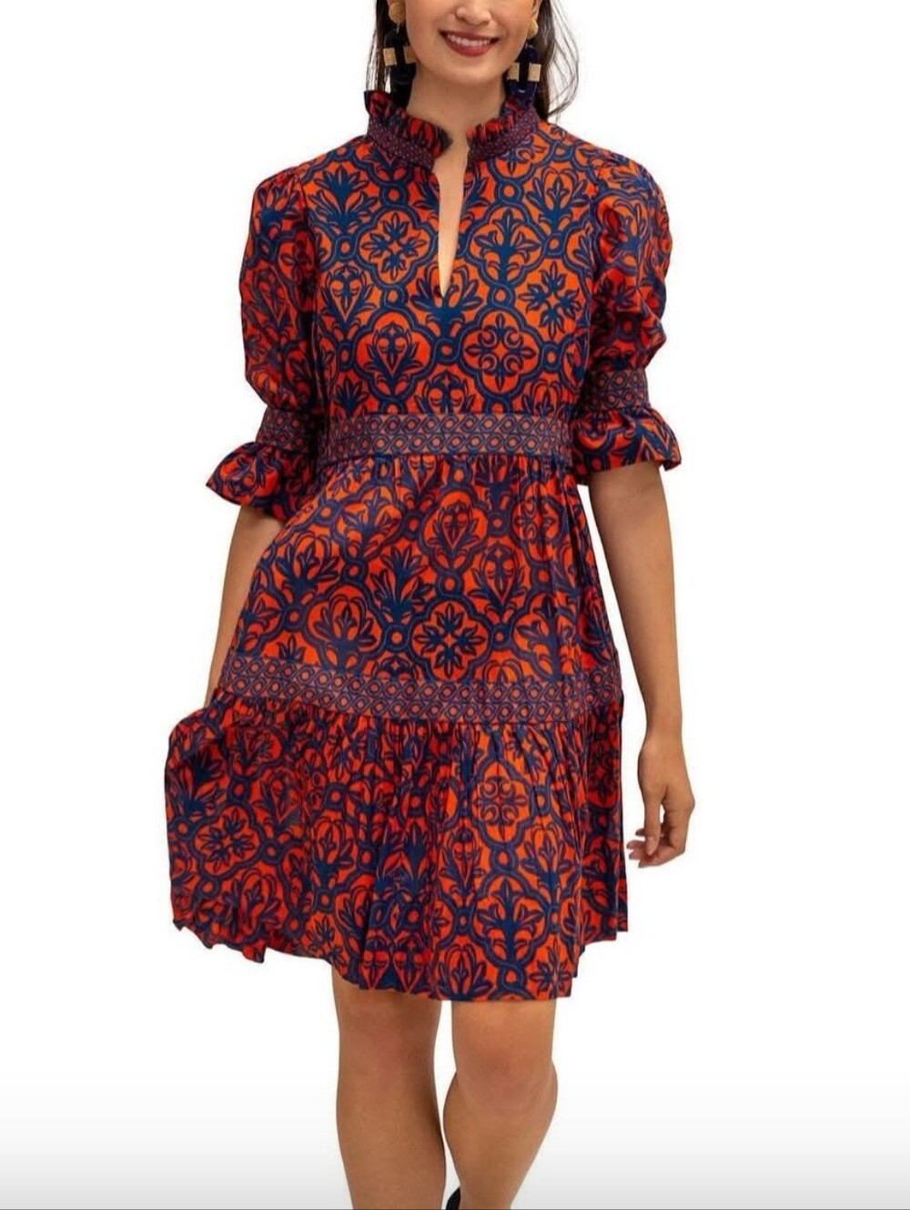 Gretchen Scott Mini Dress - Red & Navy